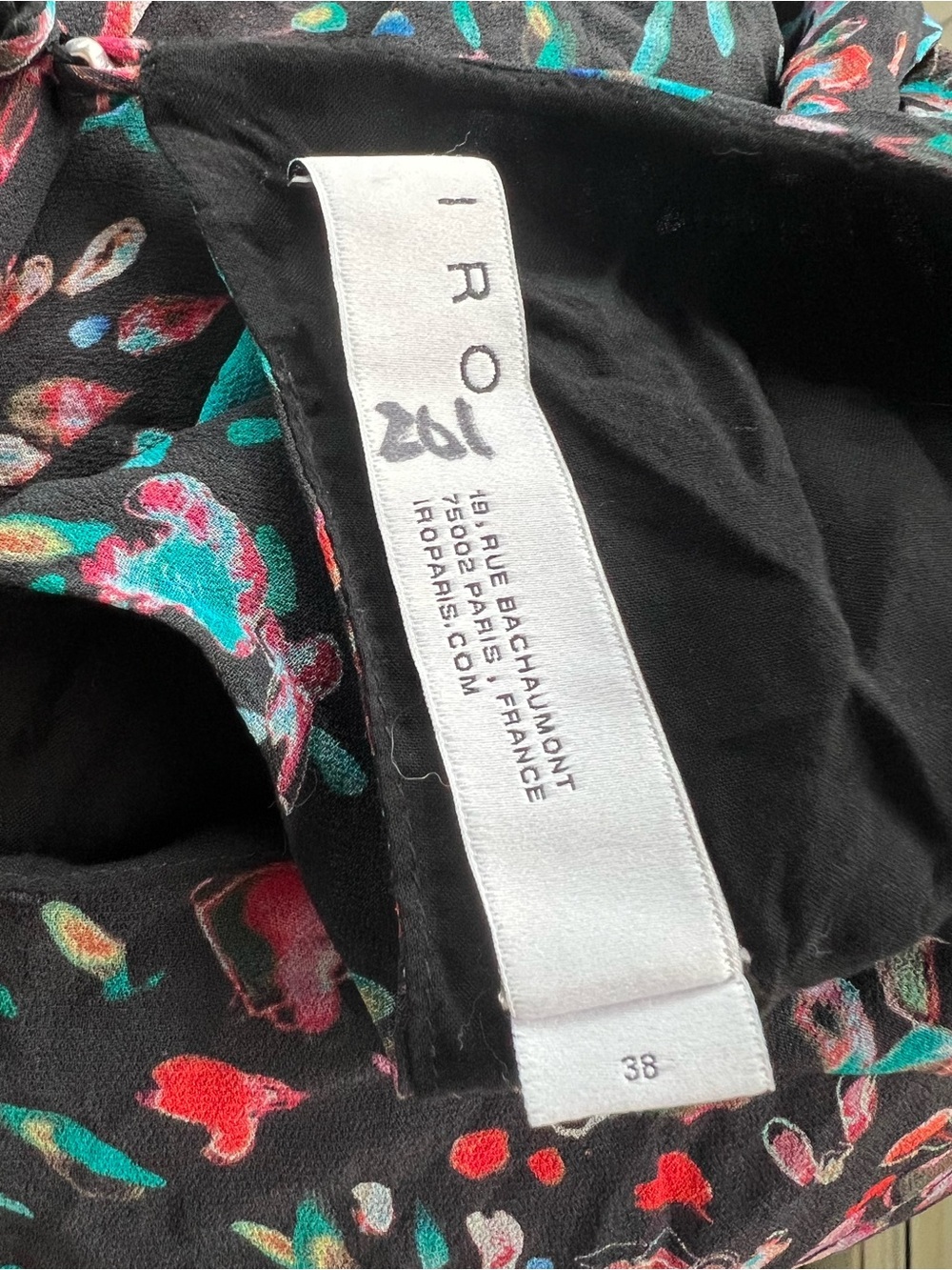 IRO Romantic Flowy Dark Floral Asymmetric Layered Dress - Picture 5 of 6